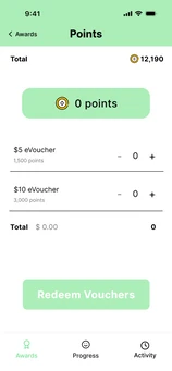 Points page with 0 points
