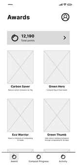 Wireframe: awards and badges
